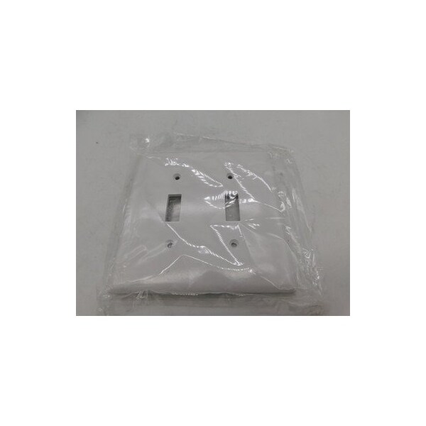Eaton Wiring Devices Toggle Wallplate, White, Toggle Cutout, Thermoset, Two- Gang, Mid-Size - 2039W
