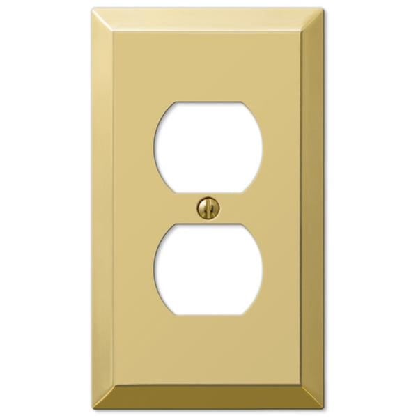 Abacus Century Polished Brass Steel - 1 Duplex Outlet Wallplate - AB3555651