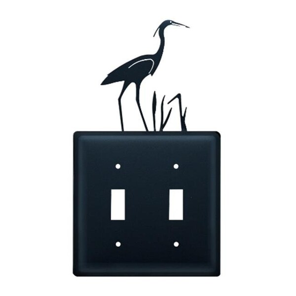 Village Wrought Iron Village Wrought Iron ESS-133 Heron Switch Cover Double - Black - ESS-133