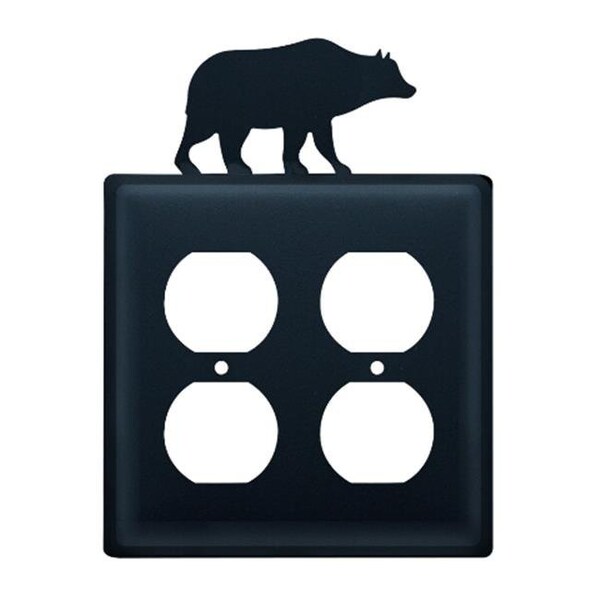 Village Wrought Iron Village Wrought Iron EOO-14 Bear Outlet Cover Double - Black - EOO-14