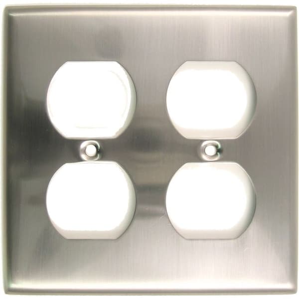 Rusticware Double Receptacle Switch Plate, Number of Gangs: 2 Satin Nickel Finish - 786SN