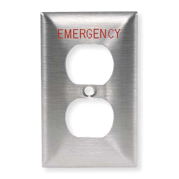 Hubbell Duplex Receptacle Wall Plates and Box Cover, Number of Gangs: 1 Stainless Steel, Brushed Finish - SS8MEV