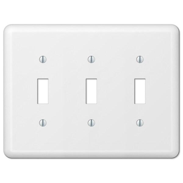 Amerelle Devon White 3 gang Stamped Steel Toggle Wall Plate - 935TTTW