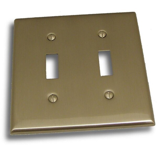 Residential Essentials Double Toggle Switch Plate- Satin Nickel - 10822SN
