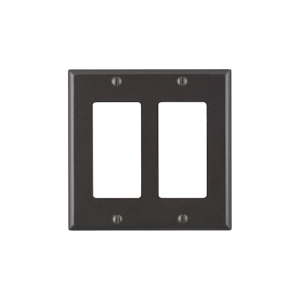 Leviton Decora Brown 2 gang Thermoset Plastic Decora/GFCI Wall Plate - 002-80409-000