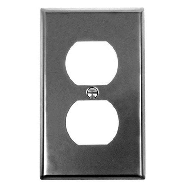 Acorn Mfg Acorn AW5BP Smooth Iron-Steel Single Duplex Outlet Switch Plate - AW5BP