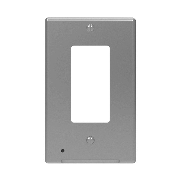 Light House Beauty LumiCover Satin Nickel 1-Gang Plastic Rocker Nightlight Wall Plate - LI1679417
