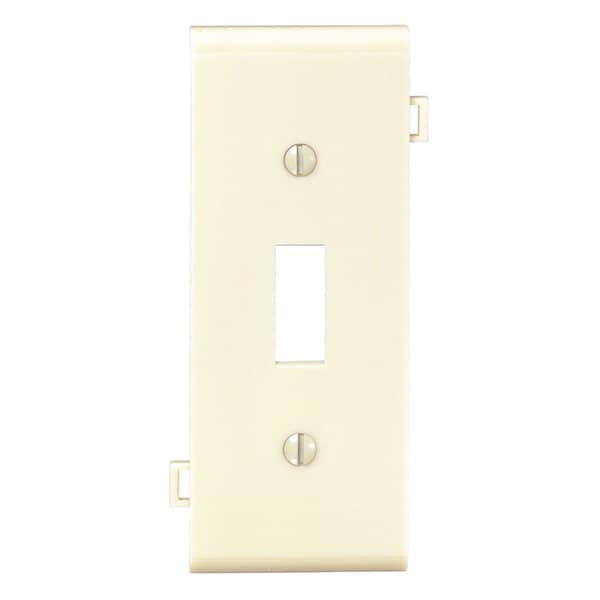 Leviton 1-Gang Plastic Sectional Toggle Switch Wall Plate Center Panel, Ivory - 924-0PSC1-00I