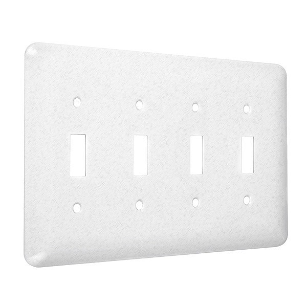 Taymac 4-Toggle Maxi Wall Plates, Number of Gangs: 4 Metal, Textured Finish, White - WRTW-TTTT