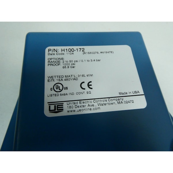 Interruptor de presión United Electric 2-50PSI 480V-AC - H100-172