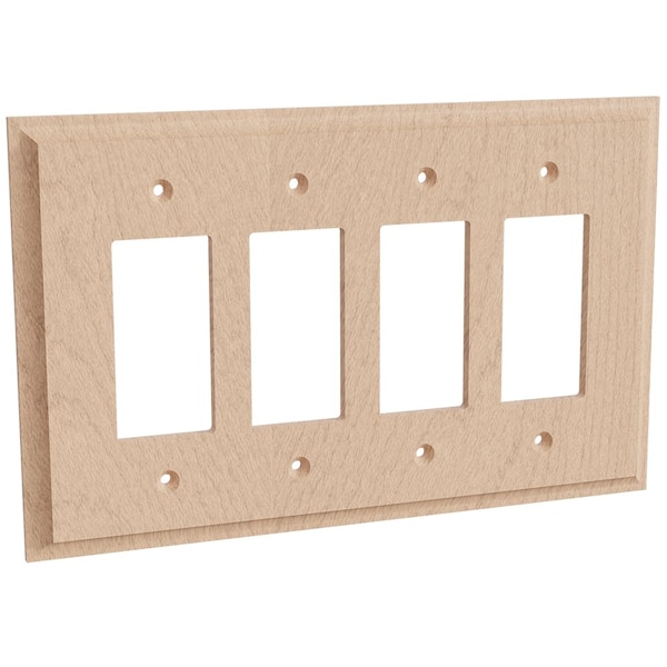 Designs Of Distinction Quad Levington Switch Plate - Hard Maple - 01454003HM1