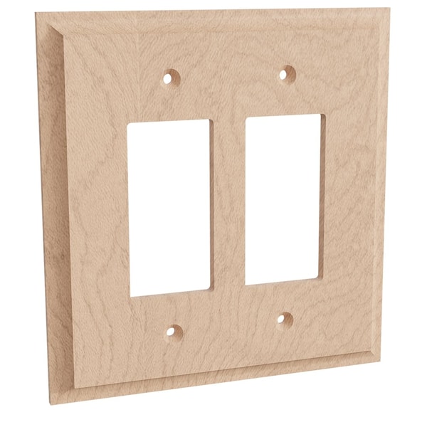 Designs Of Distinction Double Levington Switch Plate - Hard Maple - 01451003HM1