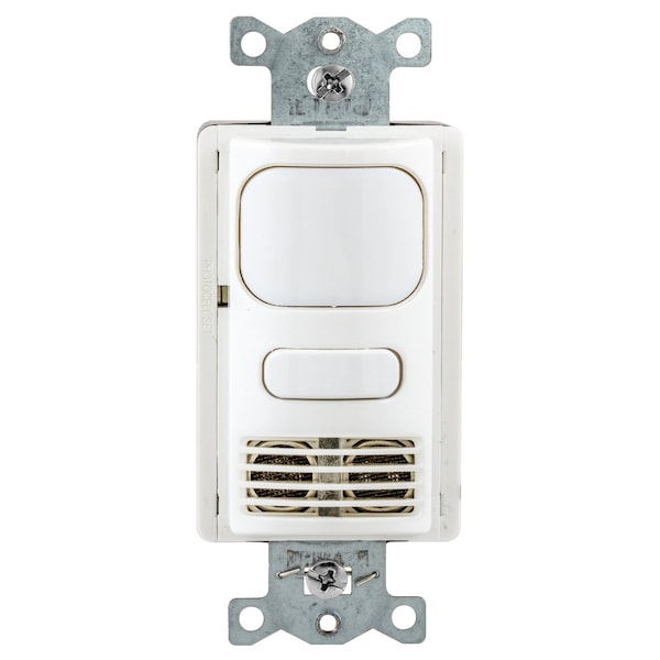 Bryant Wall Switch, Dual Tech, 1 Relay, 1000 Sq Ft, 800W Incand, 1000W Fluor @ 120V AC, 1800W  Fluor @ 277V - MSD2001W1