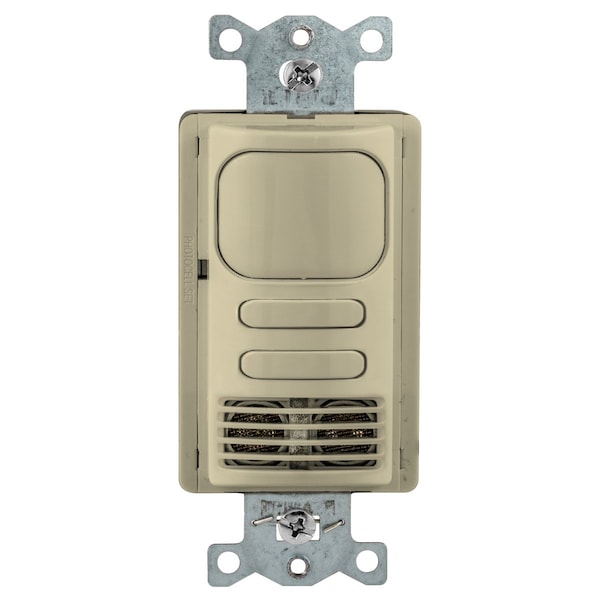 Bryant Wall Switch, Dual Tech, 2 Relay, 1000 Sq Ft, 800W Incand, 1000W Fluor @ 120V AC, 1800W  Fluor @ 277V - MSD2001I2