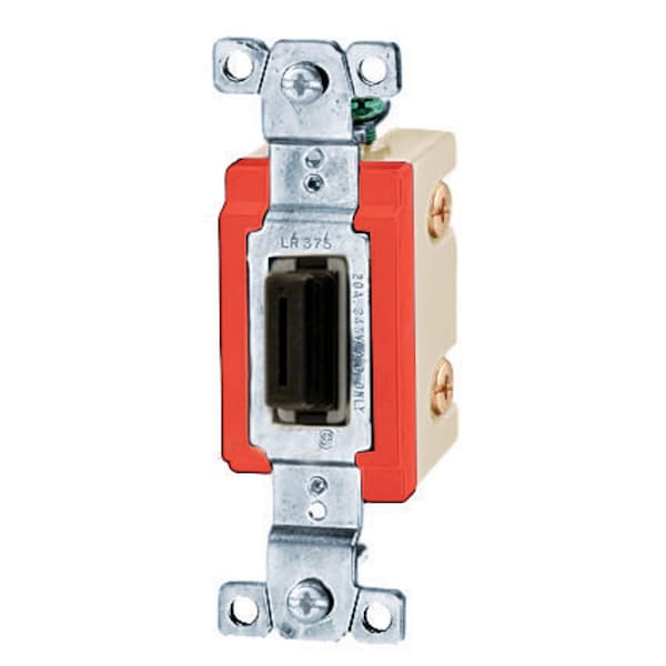Hubbell Wiring Device-Kellems Switches and Lighting Controls, Industrial Grade, Toggle Switches, General Purpose AC, Single Pole, 15A 347V AC, Terminal Screws Nylon Key Guide - HBL18201LCN