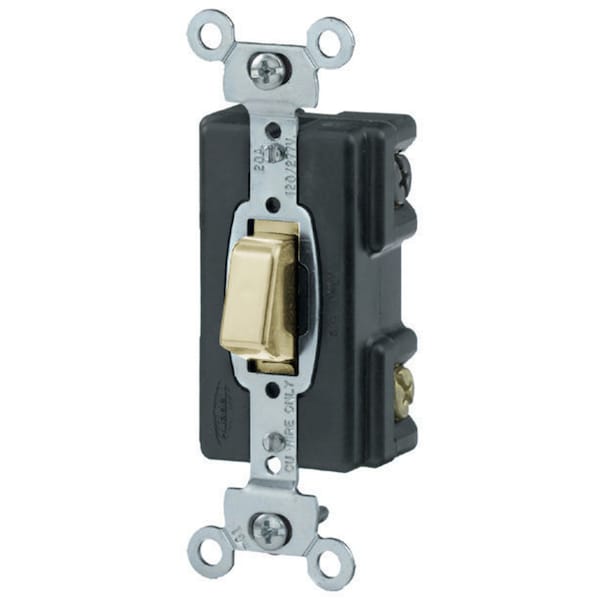 Hubbell Wiring Device-Kellems Switches and Lighting Controls, Industrial Grade, PresSwitch, General Purpose AC, Double Pole, 20A 120/277V AC, Screw Terminals, Ivory - HBL1282I