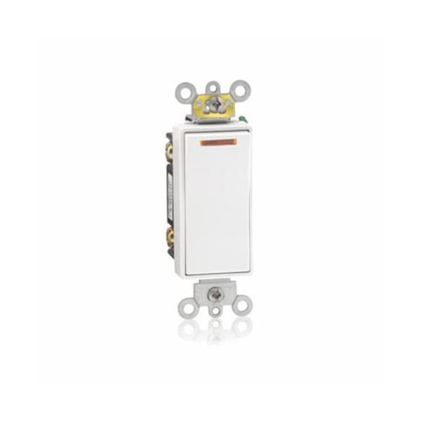 Leviton Illuminatd Wall Swtch, 3-Way, 20A, Wht, 120V - 5633-2W