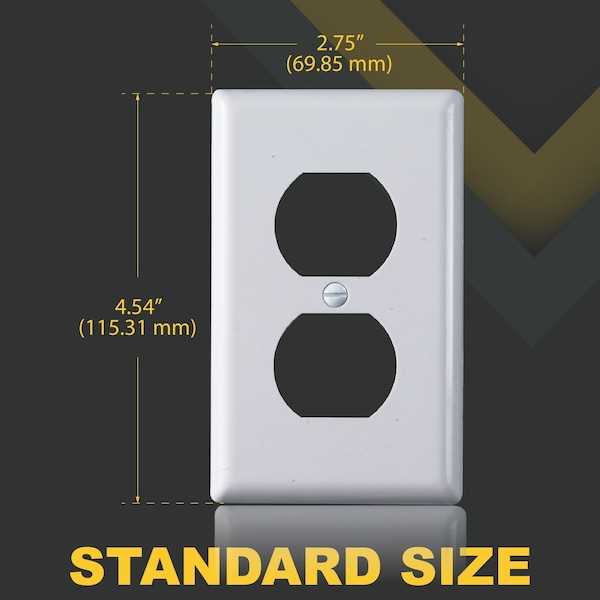 Faith Duplex White 1-Gang Standard Outlet Covers, Unbreakable Polycarbonate, 10PK - DUWP1-WH-10