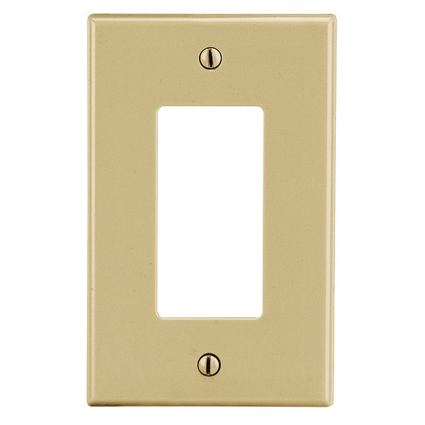 Hubbell Rocker Wall Plate, Number of Gangs: 1 Plastic, Smooth Finish, Ivory - P26I
