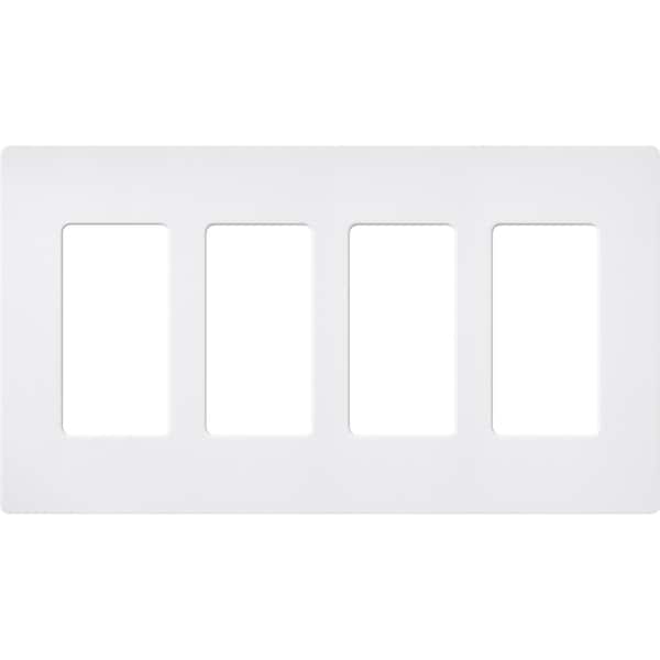 Lutron Designer Wall Plates, Number of Gangs: 4 Satin Finish, Snow - SC-4-SW