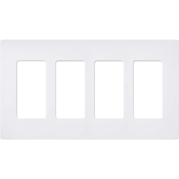 Lutron Designer Wall Plates, Number of Gangs: 4 Satin Finish, Snow - SC-4-SW