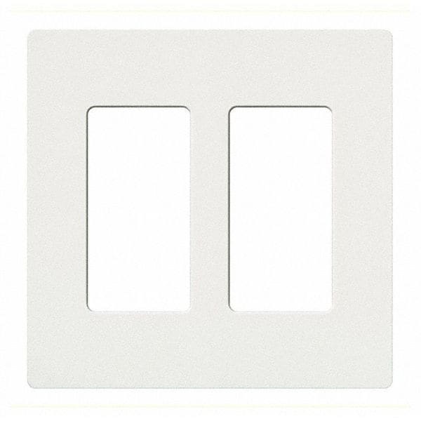 Lutron Designer Wall Plates, Number of Gangs: 2 Gloss Finish, White - CW-2-WH