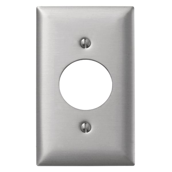Hubbell Wiring Device-Kellems Wallplates and Boxes, Metallic Plates, 1- Gang, 1) 1.60" Opening, Standard Size, Aluminum - SA720