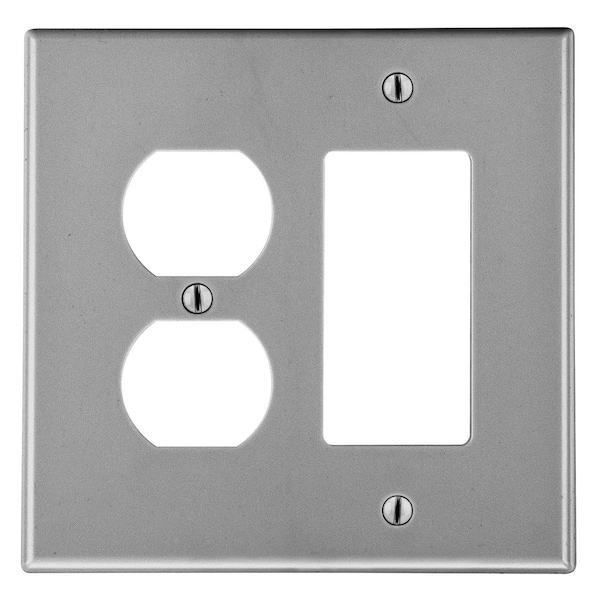 Hubbell Wiring Device-Kellems WALLPLATE, 2-G, 1) DUP 1) DEC, GY - P826GY
