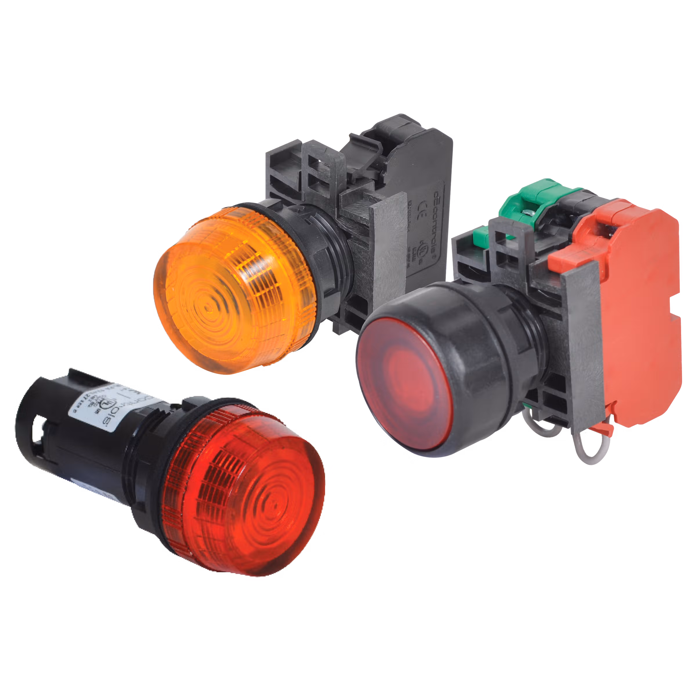 C3Controls 22mm IEC Modular Pilot Light, Full Voltage, 120V AC/DC, LED Blue, Flush Lens, Clear - W22PL-FM120LB-WNLC