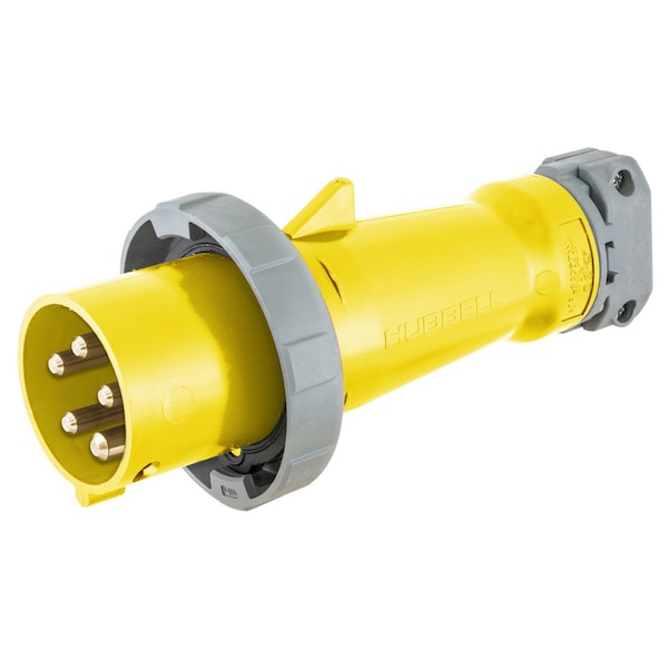 Hubbell Wiring Device-Kellems Heavy Duty Products, IEC Pin and Sleeve Devices, Marine Grade, Male, Plug, 100A 3-Phase Wye 277/480V AC, 4-Pole 5-Wire Grounding, Terminal Screws - M5100P7