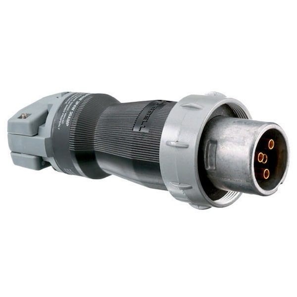 Hubbell Wiring Device-Kellems Heavy Duty Products, Insulgrip Pin and Sleeve Devices, Industrial Grade, Male, Plug, 30A 600V AC, Style 1 , Watertight - HBL530PS1W