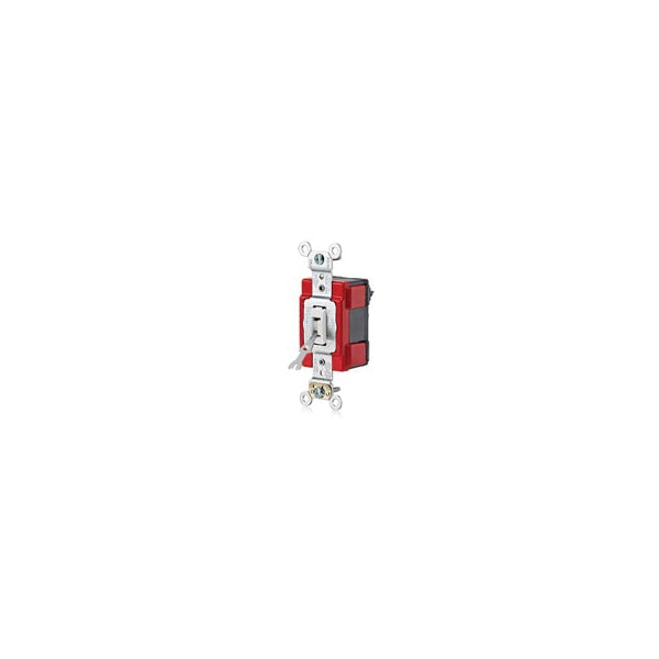Leviton Wall Swtch, 1-Pol, 120/277V, 20A, Wht, Lockng - M1221-WL