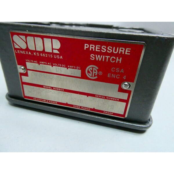 Interruptor de presión Sor 3-50PSI 250V-AC 125V-DC - 4NN-L5-Y1-C1A-CSCVPPYYC4X