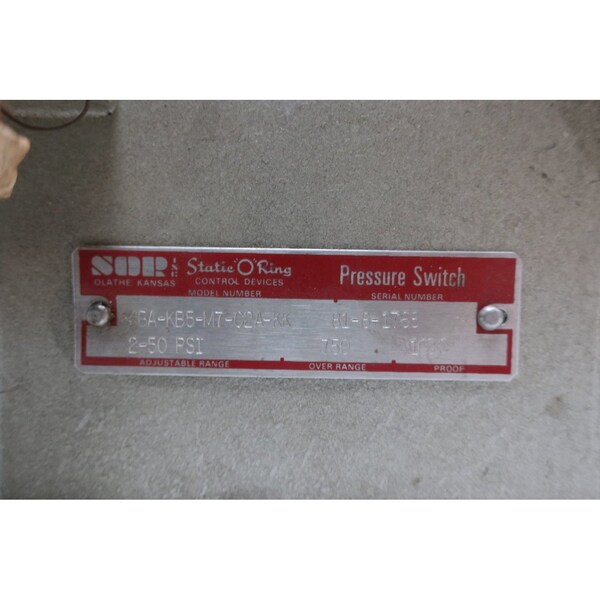 Interruptor de presión de 125/250/480V-CA Sor 2-50Psi - 4BA-KB5-M7-C2A-KK