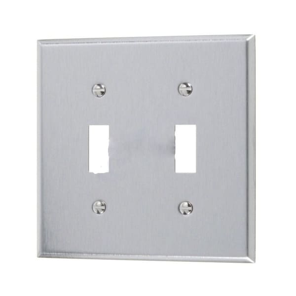 American Imaginations Rectangle Stainless Steel Electrical Switch Plate Stainless Steel - AI-37053