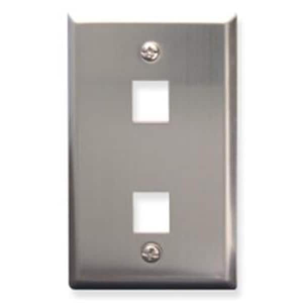 Maxpower Classic Single Gang Stainless Steel Faceplate 2 Port - MA13470
