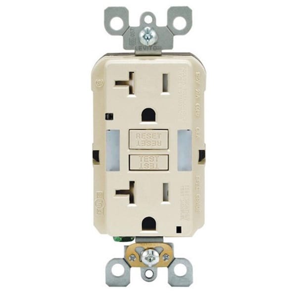 Ezgeneration GFNL2-00T 20 amp 125 V GFCI Receptacle Light Almond - EZ3302525