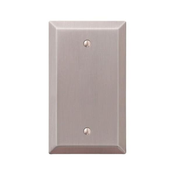 Amerelle Amerelle 163BBN 1 Blank Stamped Steel Wall Plate  Brushed Nickel - 3501509