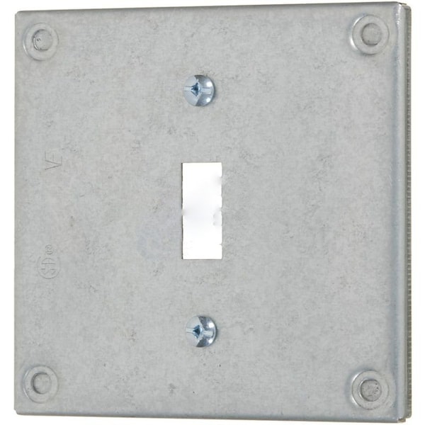 American Imaginations Square Galvanized Steel Electrical Switch Plate Galvanized Steel - AI-37128