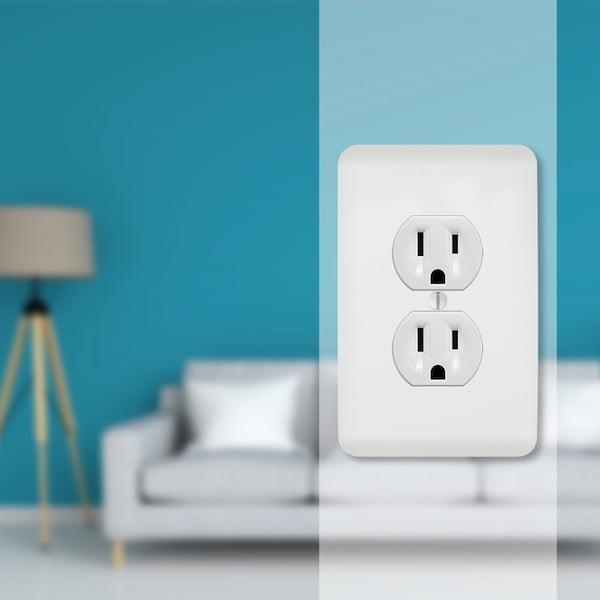 Amerelle Perry Textured White 1 gang Stamped Steel Duplex Outlet Wall Plate - 635DW