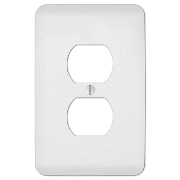 Amerelle Perry Textured White 1 gang Stamped Steel Duplex Outlet Wall Plate - 635DW