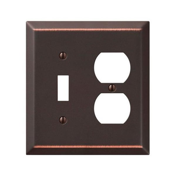 Livewire 163TDDB 1 Toggle-1 Duplex Combo Aged Bronze Stamped Steel Wall Plate - LI158532
