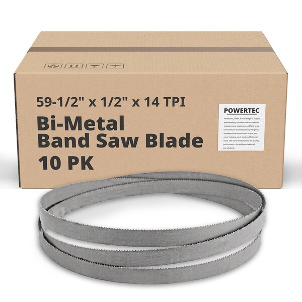 Powertec 59.5 in L, 1/2 in W, 14 TPI, Bi-Metal, 0.025 in Thick, 10 PK - 13210-P10
