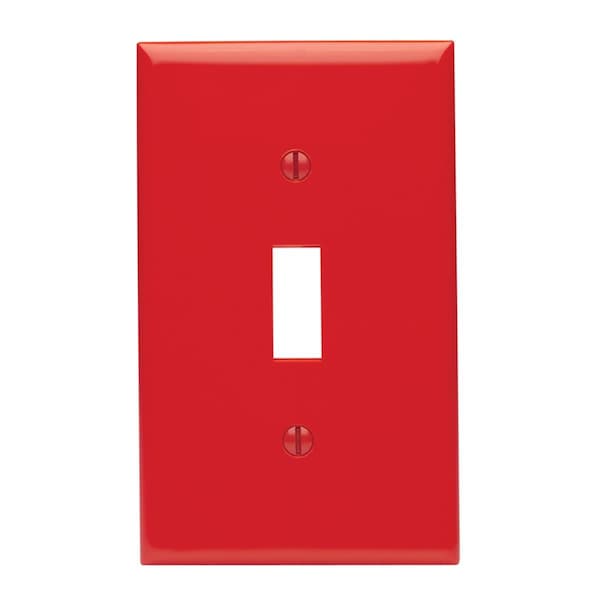 Ezgeneration Red 1 Gang Thermoplastic Nylon Toggle Wall Plate, Red - EZ2737345