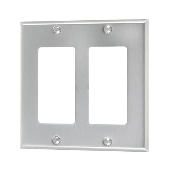 American Imaginations Rectangle Stainless Steel Electrical Switch Plate Stainless Steel - AI-37056