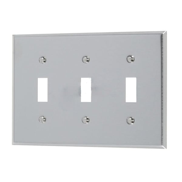 American Imaginations Rectangle Stainless Steel Electrical Switch Plate Stainless Steel - AI-37054