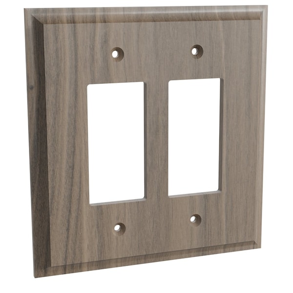 Designs Of Distinction Double Levington Switch Plate - Walnut - 01451003WL1