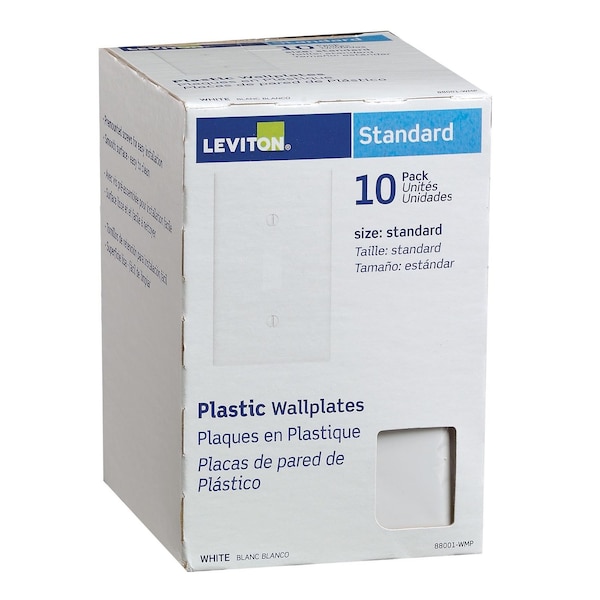 Leviton TOGL SWTCH WLPLT10PK WHT - 88001-WMP