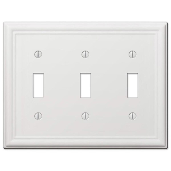 Livewire Chelsea White 3-Gang Stamped Steel Toggle Wall Plate - LI3300256