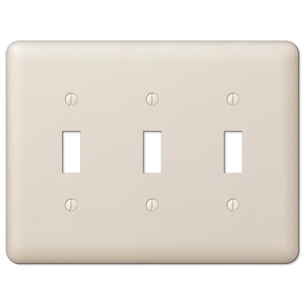 Amerelle Devon Light Almond 3 gang Stamped Steel Toggle Wall Plate - 935TTTAL